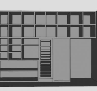 现代蓝色存储柜衣柜SU模型下载_sketchup草图大师SKP模型