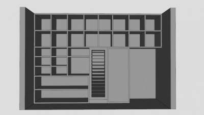 现代蓝色存储柜衣柜SU模型下载_sketchup草图大师SKP模型