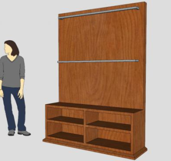 实木露天衣橱SU模型下载_sketchup草图大师SKP模型