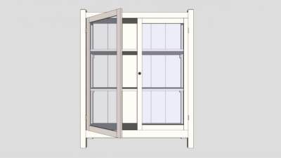 双开门使命家具衣柜SU模型下载_sketchup草图大师SKP模型