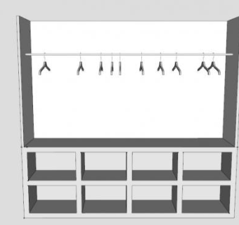 嵌入式墙柜衣柜SU模型下载_sketchup草图大师SKP模型