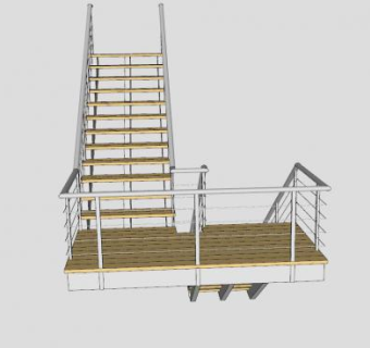 室外房屋楼梯SU模型下载_sketchup草图大师SKP模型