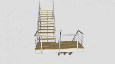 室外房屋楼梯SU模型下载_sketchup草图大师SKP模型