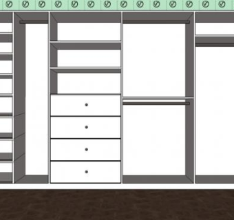 现代推拉式衣柜SU模型下载_sketchup草图大师SKP模型