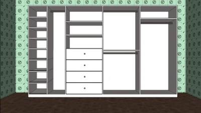 现代推拉式衣柜SU模型下载_sketchup草图大师SKP模型