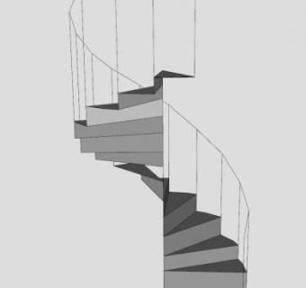 简易旋转楼梯SU模型下载_sketchup草图大师SKP模型