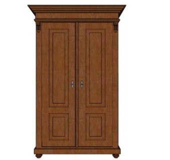 实木双开门壁橱SU模型下载_sketchup草图大师SKP模型