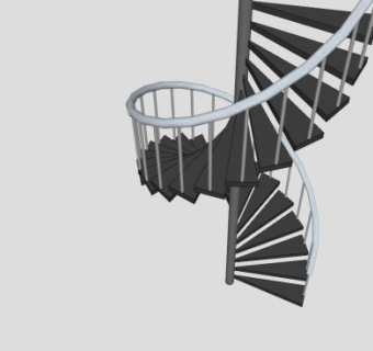钢制旋转楼梯SU模型下载_sketchup草图大师SKP模型