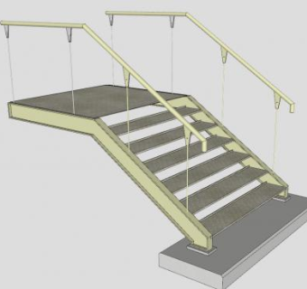 工业钢制阶梯SU模型下载_sketchup草图大师SKP模型