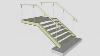 工业钢制阶梯SU模型下载_sketchup草图大师SKP模型