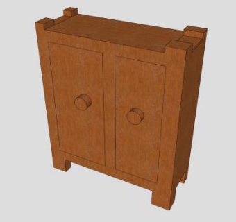 复古双开门衣柜SU模型下载_sketchup草图大师SKP模型