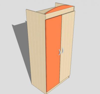 现代双色板式衣柜SU模型下载_sketchup草图大师SKP模型