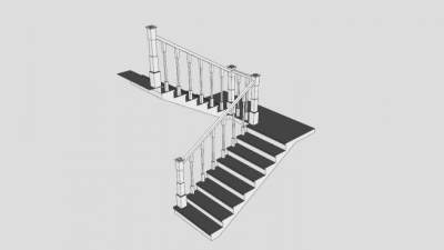 简易楼梯SU模型下载_sketchup草图大师SKP模型