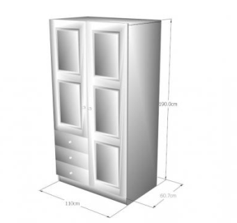 现代银白色衣柜SU模型下载_sketchup草图大师SKP模型