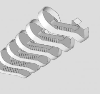 商场叠层式护栏楼梯SU模型下载_sketchup草图大师SKP模型