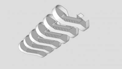 商场叠层式护栏楼梯SU模型下载_sketchup草图大师SKP模型