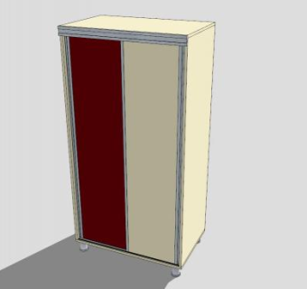 双色滑动门衣柜SU模型下载_sketchup草图大师SKP模型