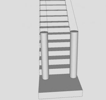 简易护栏楼梯SU模型下载_sketchup草图大师SKP模型