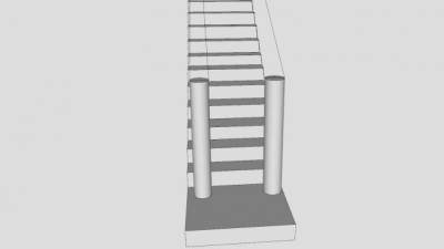 简易护栏楼梯SU模型下载_sketchup草图大师SKP模型