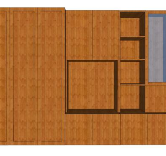 实木双开门式衣柜SU模型下载_sketchup草图大师SKP模型