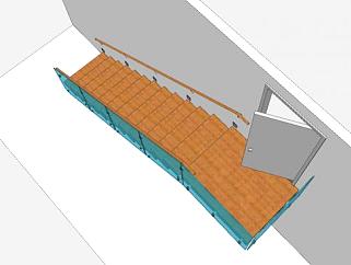 住宅室外护栏楼梯SU模型下载_sketchup草图大师SKP模型
