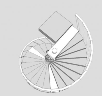 庭院旋转楼梯SU模型下载_sketchup草图大师SKP模型