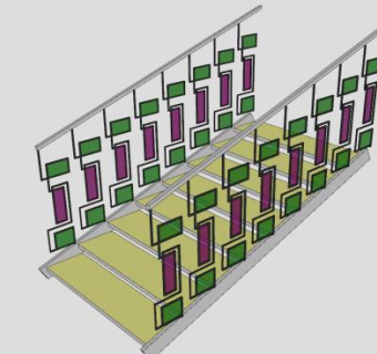 花式护栏楼梯SU模型下载_sketchup草图大师SKP模型