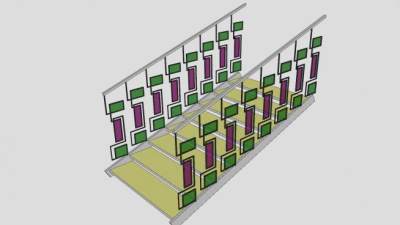 花式护栏楼梯SU模型下载_sketchup草图大师SKP模型