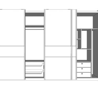 卧室白色隔断衣柜SU模型下载_sketchup草图大师SKP模型