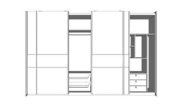 卧室白色隔断衣柜SU模型下载_sketchup草图大师SKP模型