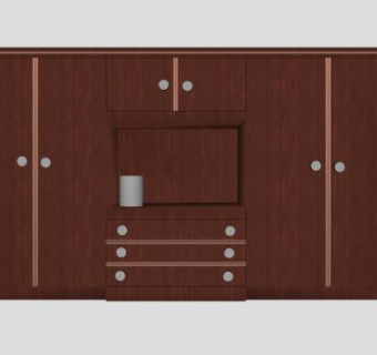 木质双开门衣柜SU模型下载_sketchup草图大师SKP模型