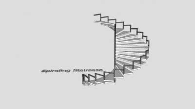螺旋式楼梯SU模型下载_sketchup草图大师SKP模型