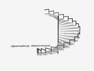 螺旋式楼梯SU模型下载_sketchup草图大师SKP模型