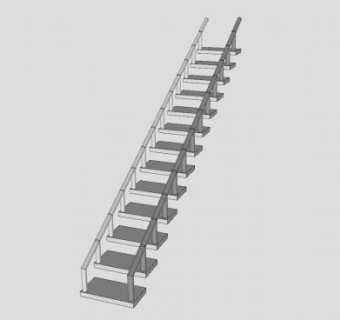 直通式楼梯SU模型下载_sketchup草图大师SKP模型