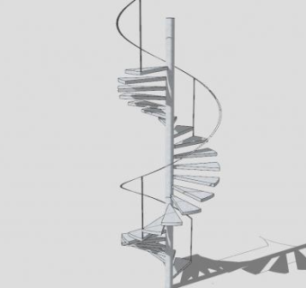 大理石旋转楼梯SU模型下载_sketchup草图大师SKP模型