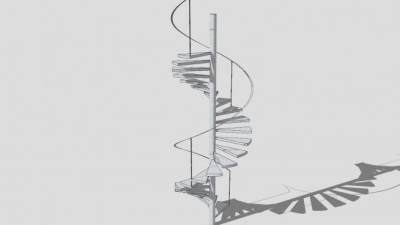 大理石旋转楼梯SU模型下载_sketchup草图大师SKP模型
