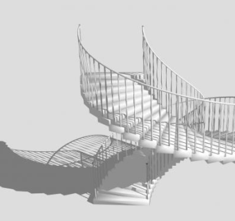 现代别墅旋转楼梯SU模型下载_sketchup草图大师SKP模型