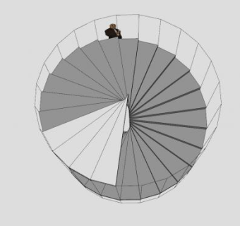 长螺旋扶梯SU模型下载_sketchup草图大师SKP模型