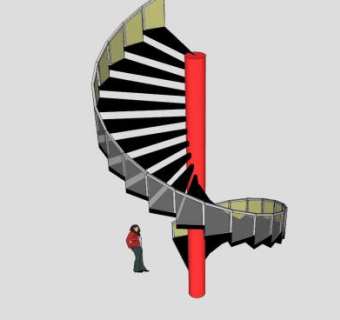 室内螺旋楼梯SU模型下载_sketchup草图大师SKP模型