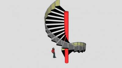 室内螺旋楼梯SU模型下载_sketchup草图大师SKP模型