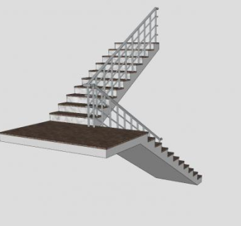 对折式楼梯SU模型下载_sketchup草图大师SKP模型