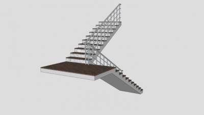对折式楼梯SU模型下载_sketchup草图大师SKP模型