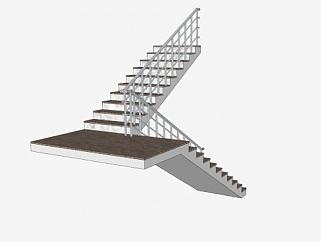 对折式楼梯SU模型下载_sketchup草图大师SKP模型