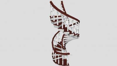 欧式古典旋转楼梯SU模型下载_sketchup草图大师SKP模型