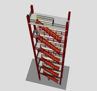 工业楼梯系统SU模型下载_sketchup草图大师SKP模型