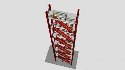 工业楼梯系统SU模型下载_sketchup草图大师SKP模型