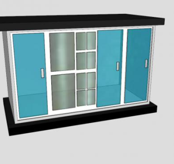 现代玻璃衣柜SU模型下载_sketchup草图大师SKP模型