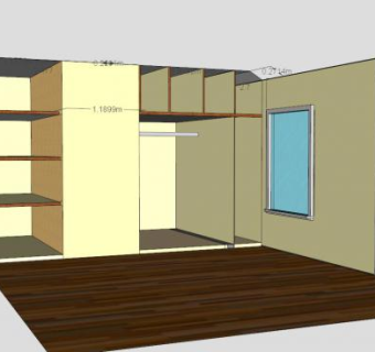 现代隔板衣柜壁柜SU模型下载_sketchup草图大师SKP模型