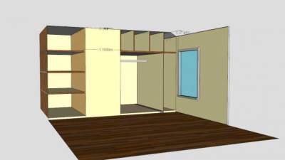 现代隔板衣柜壁柜SU模型下载_sketchup草图大师SKP模型
