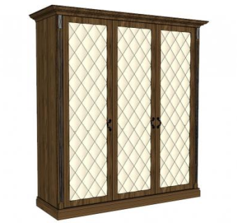 老式实木衣柜SU模型下载_sketchup草图大师SKP模型